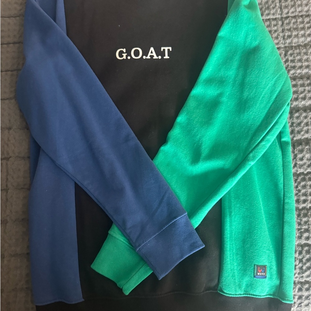 G.O.A.T Colorblock Crewneck Sweater - Blue and Green